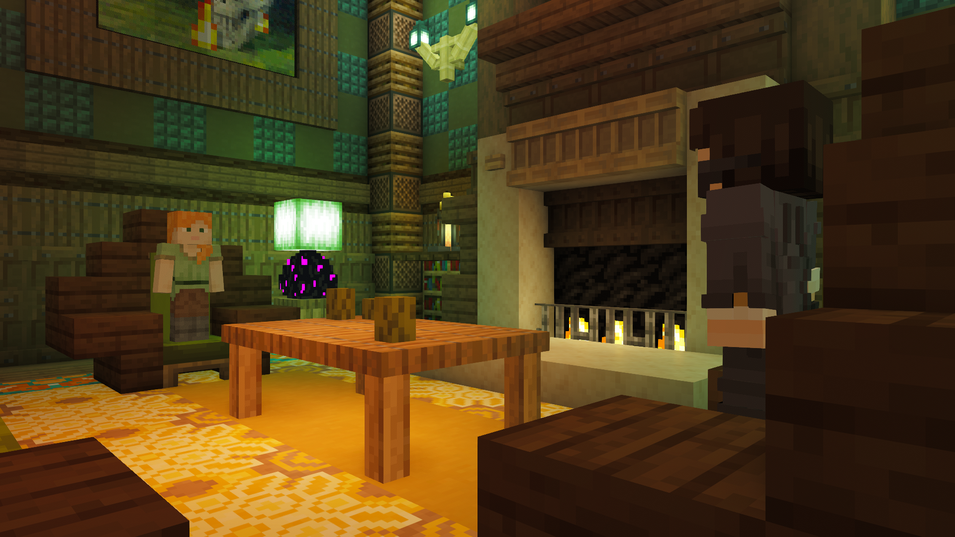 The host visiting a Faithful in the billiards room