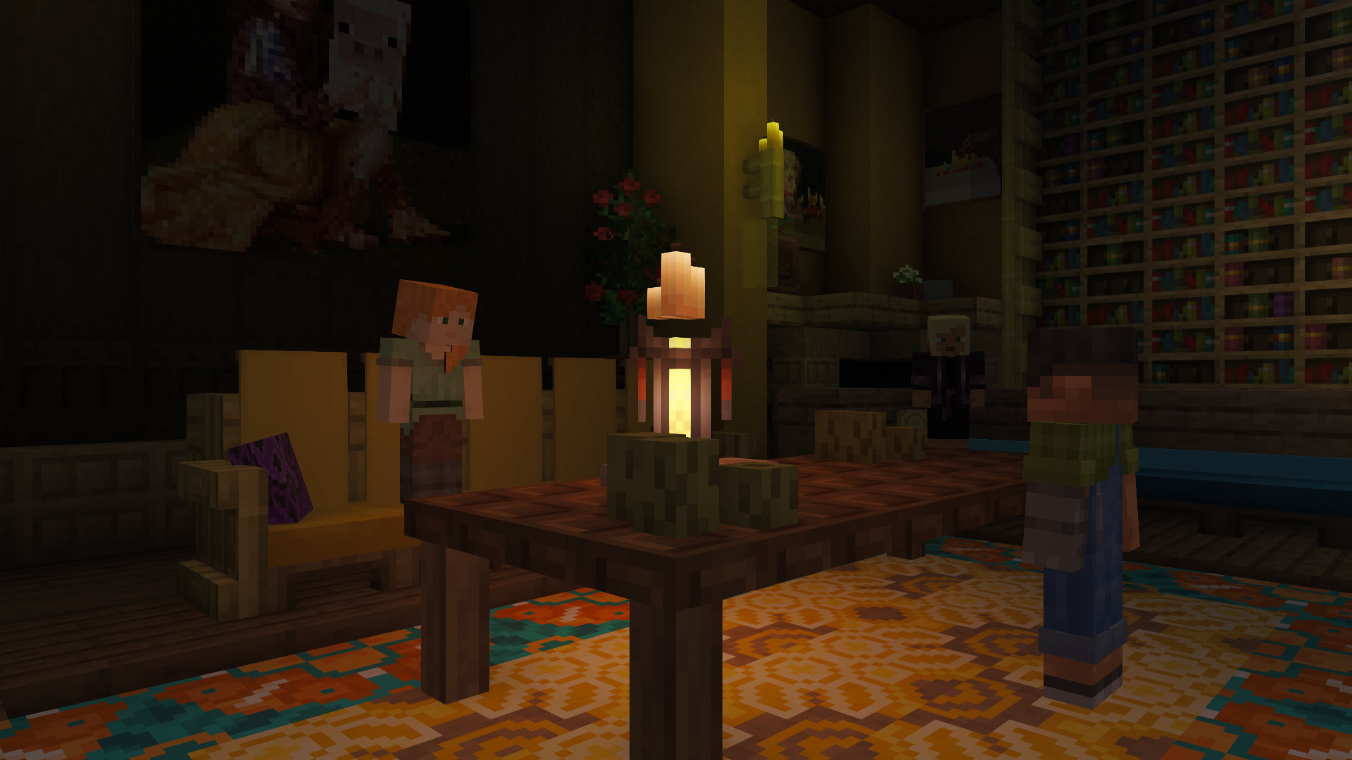 Players exploring the castle during discussion